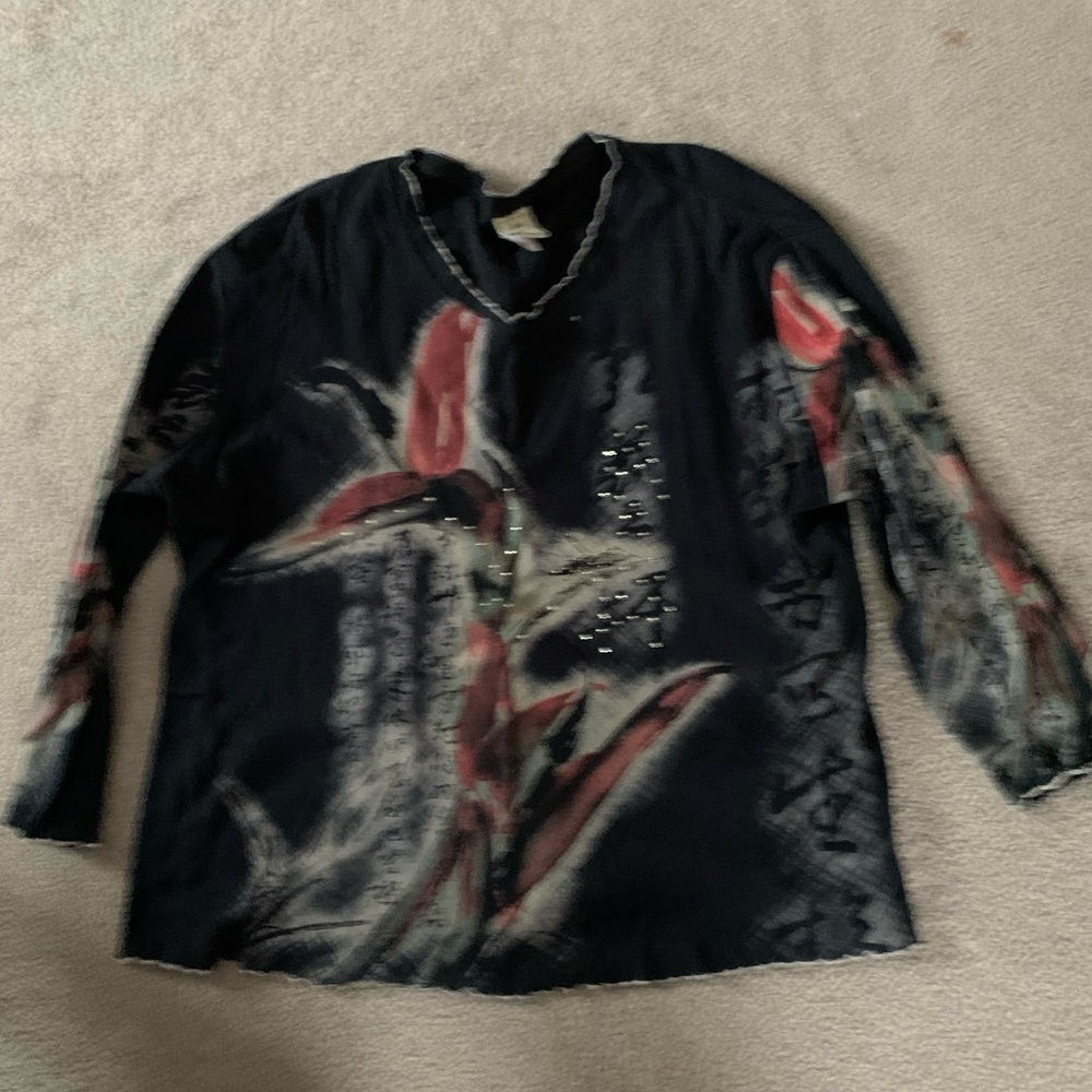 Floral Black Blouse
